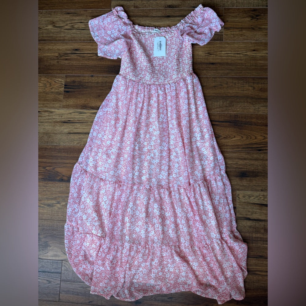 Florence Adams Chiffon Smocked Midi Dress